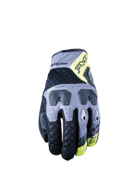 Gants moto Adventure Five TFX3 Airflow - Gris Jaune Fluo