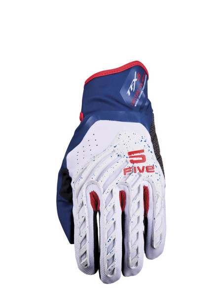 Gants moto Adventure Five TFX5 - Gris Bleu Rouge