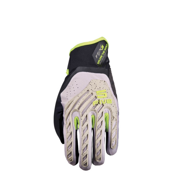 Gants moto Adventure Five TFX5 - Sable Jaune Fluo