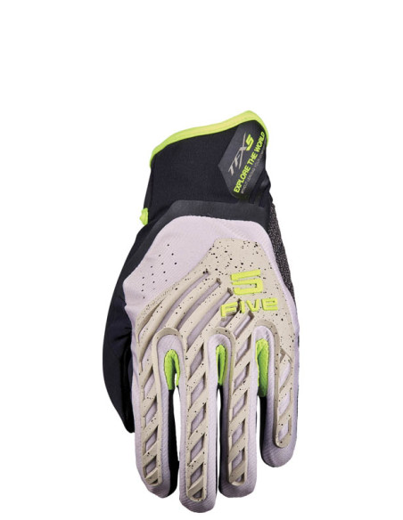 Gants moto Adventure Five TFX5 - Sable Jaune Fluo