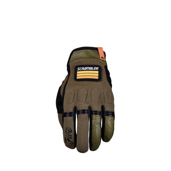 Gants moto Custom Five Scrambler - Kaki Noir