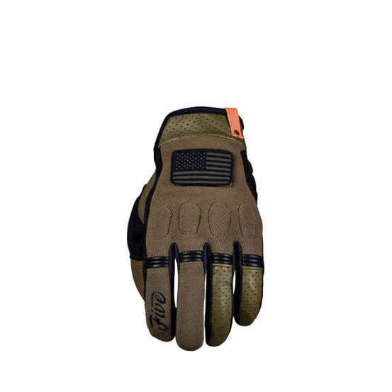 Gants moto Custom Five Scrambler - Kaki Noir