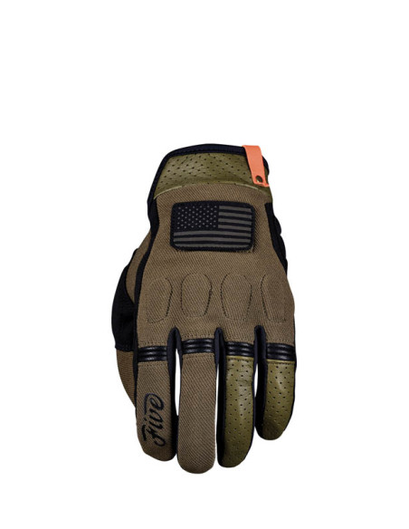 Gants moto Custom Five Scrambler - Kaki Noir