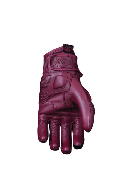 Gants moto femme Custom Five Kansas - Rouge Burgundy