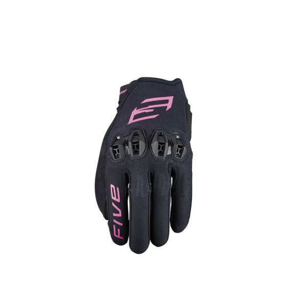 Gants moto femme Five Tricks - Noir Rose Fluo