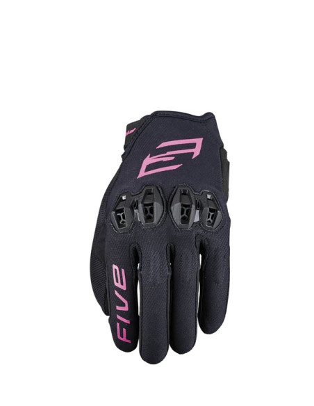 Gants moto femme Five Tricks - Noir Rose Fluo