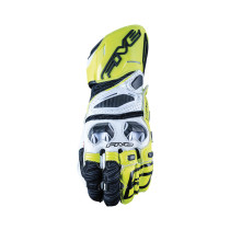 Gants moto Racing Performance Five RFX RACE - Blanc Jaune Fluo
