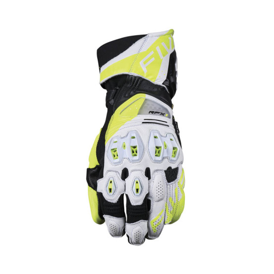 Gants moto Racing Performance Five RFX1 Evo - Blanc Jaune Fluo