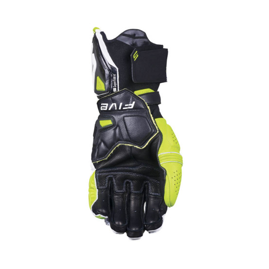 Gants moto Racing Performance Five RFX1 Evo - Blanc Jaune Fluo