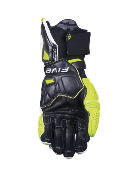 Gants moto Racing Performance Five RFX1 Evo - Blanc Jaune Fluo