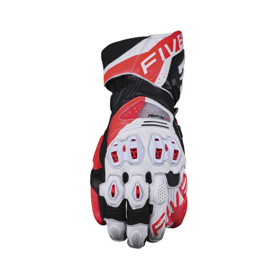 Gants moto Racing Performance Five RFX1 Evo - Blanc Rouge Fluo