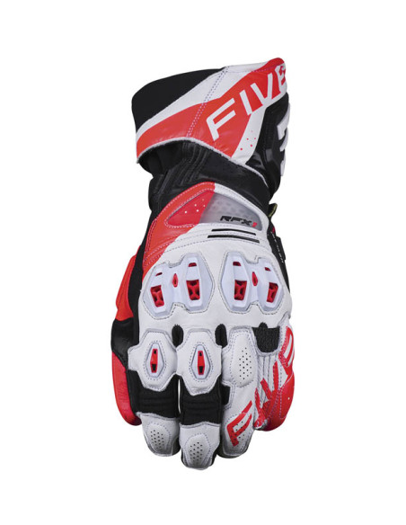 Gants moto Racing Performance Five RFX1 Evo - Blanc Rouge Fluo