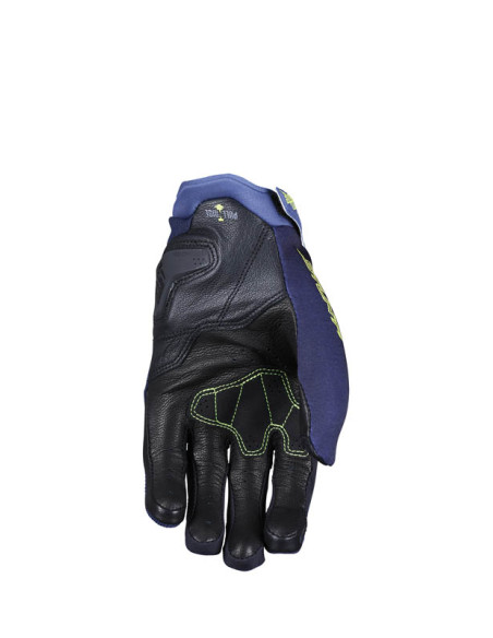 Gants moto Route Performance Five Stunt Evo 2 - Bleu Nuit Jaune Fluo
