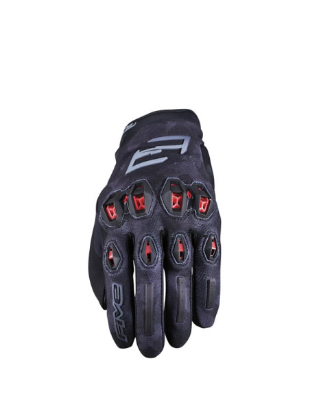 Gants moto Route Performance Five Stunt Evo 2 - Camo Noir Rouge