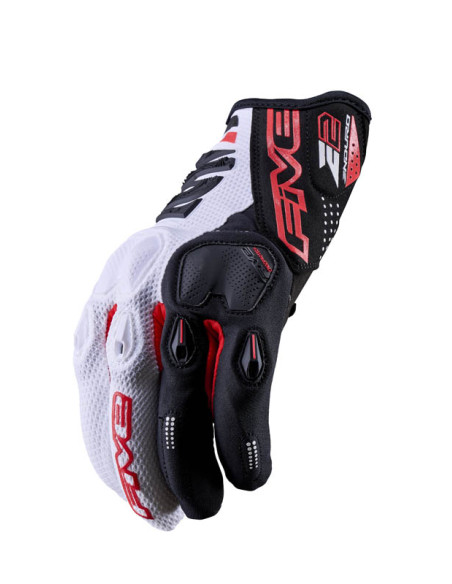 Gants Cross Five E2 - Blanc Noir Rouge
