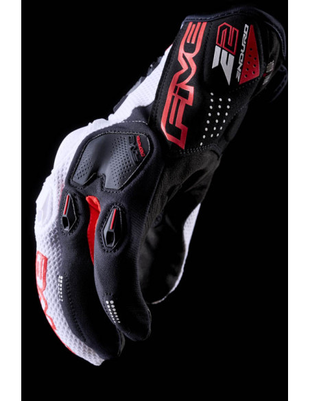 Gants Cross Five E2 - Blanc Noir Rouge