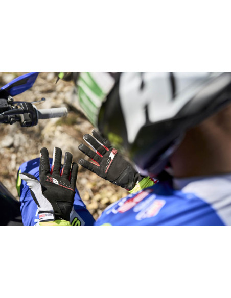 Gants Cross Five E2 - Blanc Noir Rouge