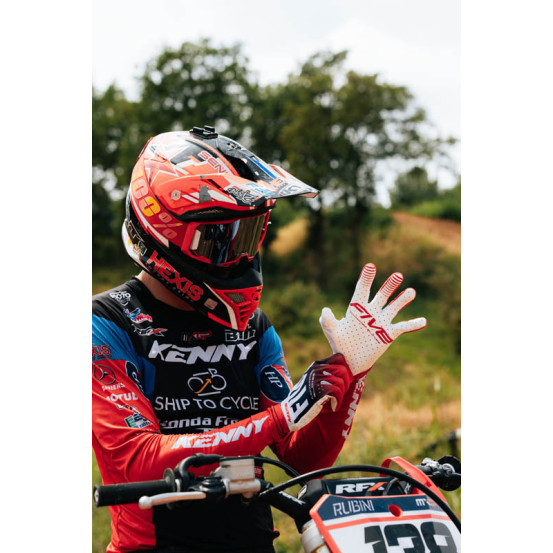 Gants Cross Five MXF2 Evo Split - Blanc Rouge Bleu