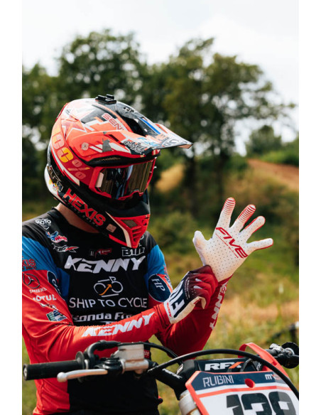 Gants Cross Five MXF2 Evo Split - Blanc Rouge Bleu