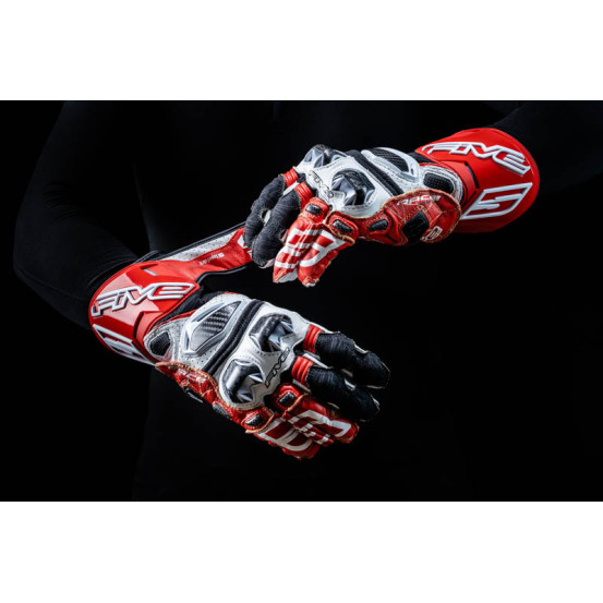 Gants moto Racing Performance Five RFX RACE - Blanc Rouge