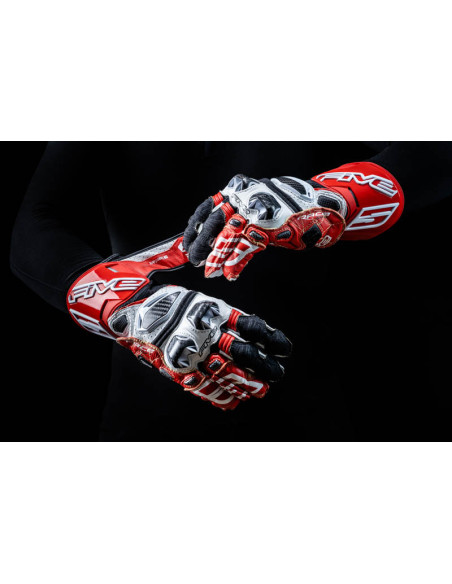 Gants moto Racing Performance Five RFX RACE - Blanc Rouge