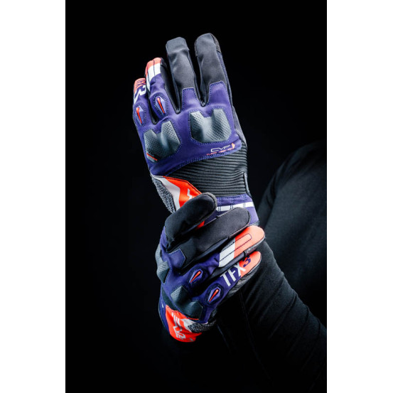 Gants moto Adventure Five TFX3 - Bleu Rouge