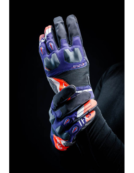 Gants moto Adventure Five TFX3 - Bleu Rouge