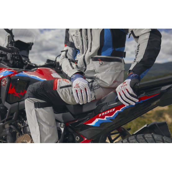 Gants moto Adventure Five TFX5 - Gris Bleu Rouge