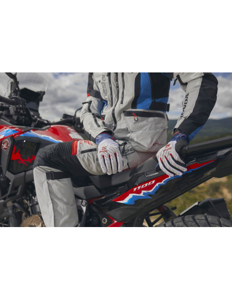 Gants moto Adventure Five TFX5 - Gris Bleu Rouge