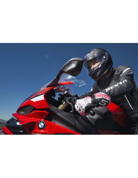 Gants moto femme Racing Five RFX1 Evo - Blanc Rose Fluo