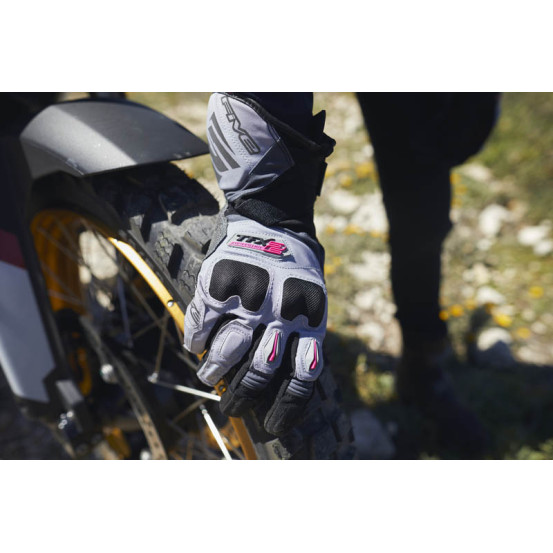 Gants moto femme Adventure Five TFX2 WP - Gris Rose