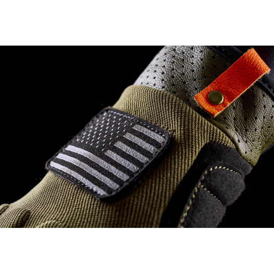 Gants moto Custom Five Scrambler - Kaki Noir