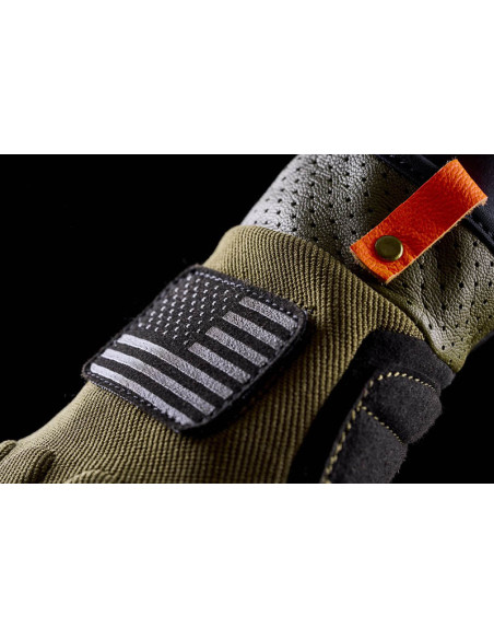 Gants moto Custom Five Scrambler - Kaki Noir