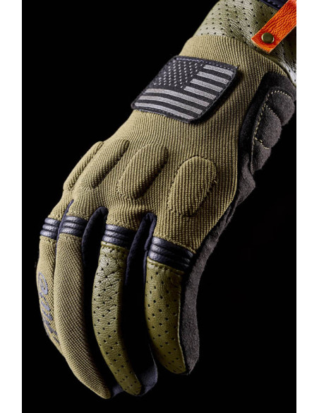Gants moto Custom Five Scrambler - Kaki Noir