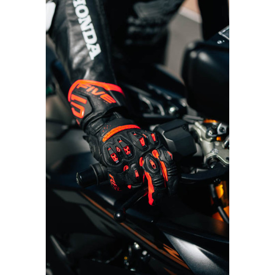 Gants moto Racing Performance Five RFX3 Evo - Noir Rouge Fluo