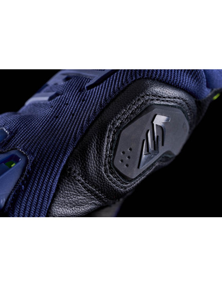 Gants moto Route Performance Five Stunt Evo 2 - Bleu Nuit Jaune Fluo