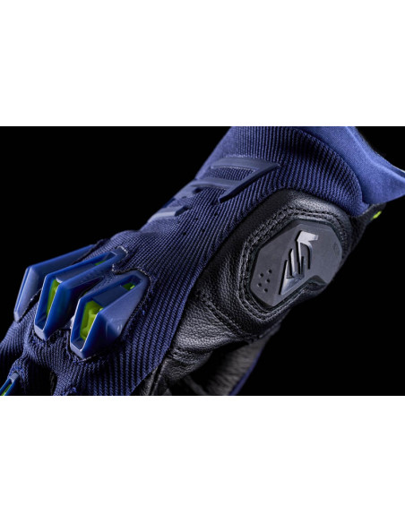 Gants moto Route Performance Five Stunt Evo 2 - Bleu Nuit Jaune Fluo