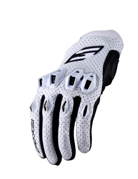Gants moto Route Performance Five Stunt Evo 2 Cuir - Blanc