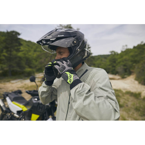 Gants moto Adventure Five TFX3 Airflow - Gris Jaune Fluo