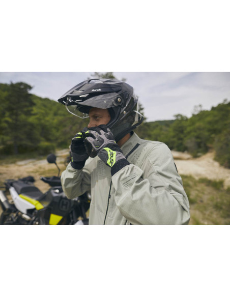 Gants moto Adventure Five TFX3 Airflow - Gris Jaune Fluo