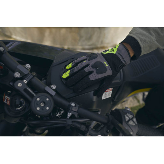 Gants moto Adventure Five TFX3 Airflow - Gris Jaune Fluo