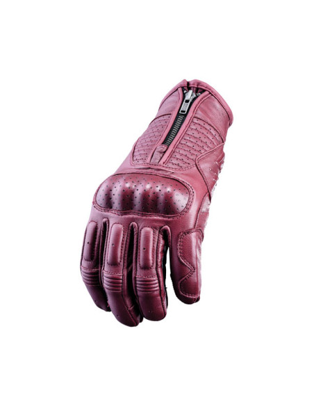 Gants moto femme Custom Five Kansas - Rouge Burgundy