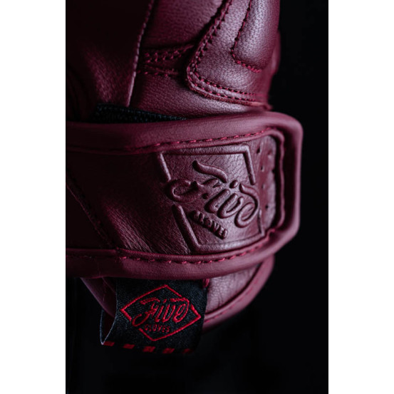 Gants moto femme Custom Five Kansas - Rouge Burgundy
