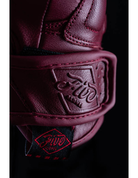 Gants moto femme Custom Five Kansas - Rouge Burgundy