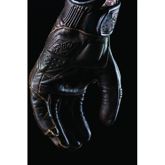 Gants moto Custom Five Kansas - Marron