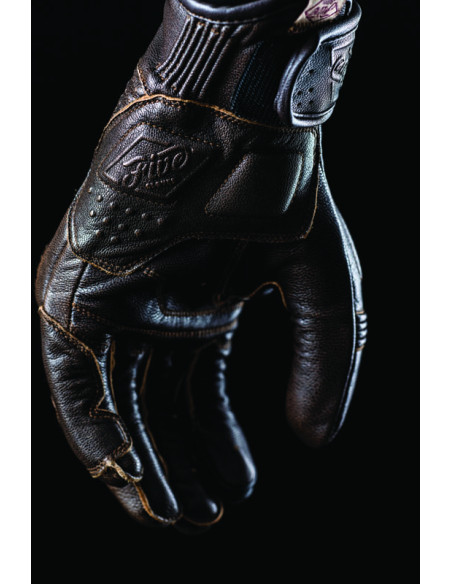 Gants moto Custom Five Kansas - Marron