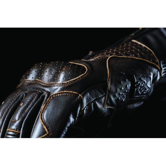 Gants moto Custom Five Kansas - Marron