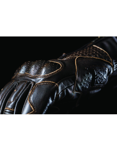 Gants moto Custom Five Kansas - Marron