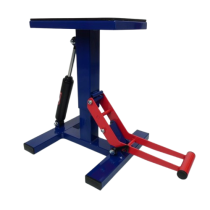 Lève moto cross enduro UP à vérin hydraulique bleu-rouge 2