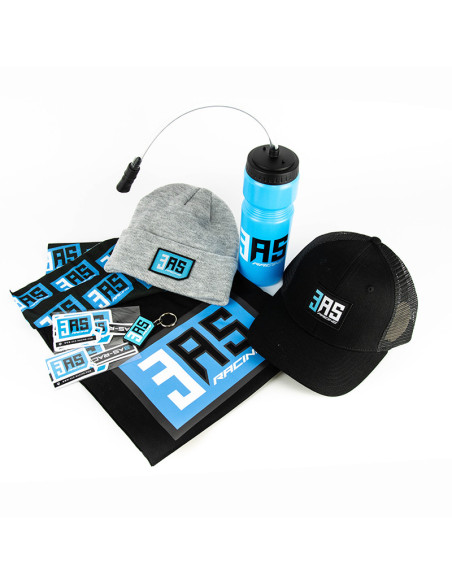 Pack paddock Pilote 3AS Racing casquette bonnet gourde tour de cou